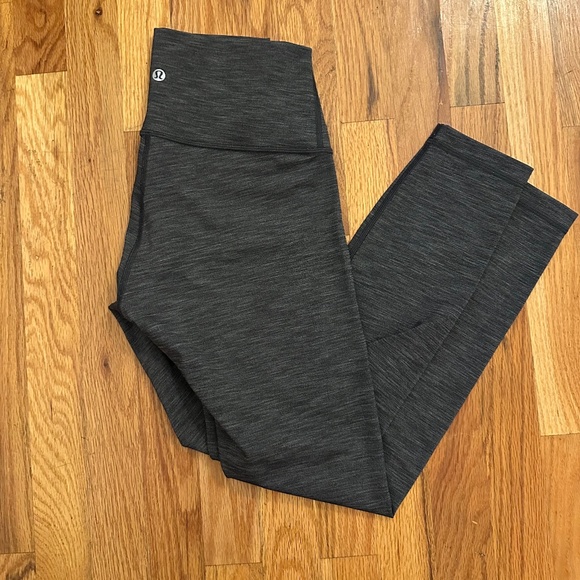 Lululemon Wunder Under Leggings - Heathered Black / Dark Gray | Size 6 - Picture 1 of 5